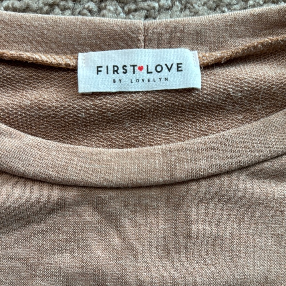 First Love Beige Casual Top - Picture 2 of 3